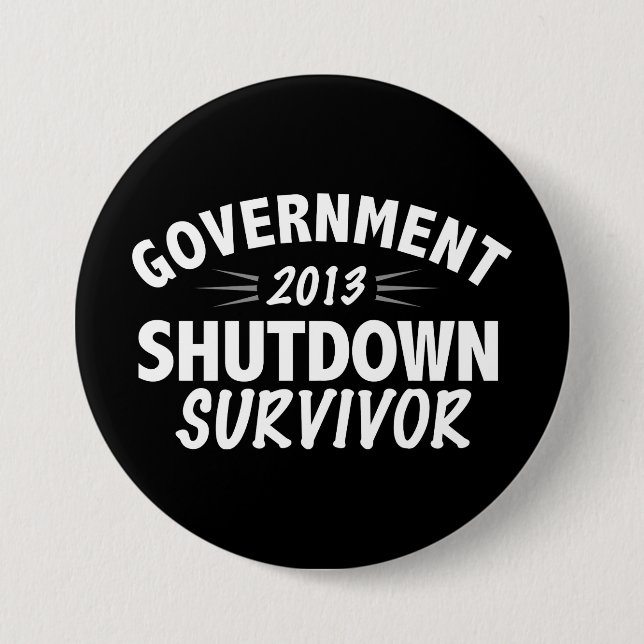 Government Shutdown Survivor Pinback Button (Front)