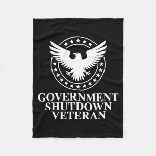 Government Shutdown Veteran Eagle Patriotic Litica Fleece Blanket