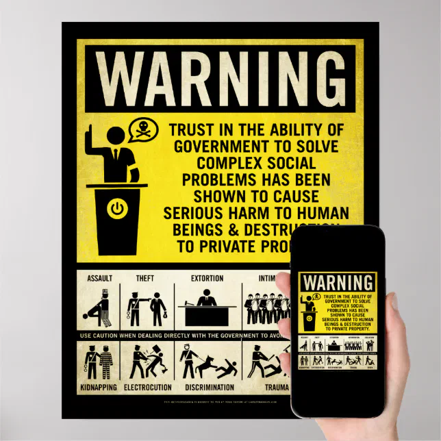 Government Warning Poster | Zazzle