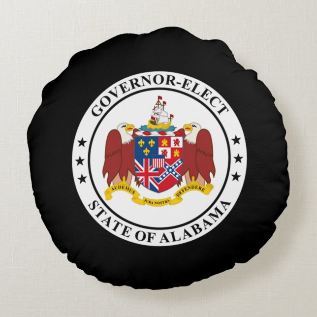 Governor-Elect of Alabama Round Pillow (Back)