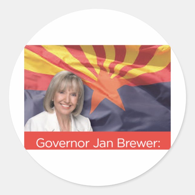 Governor Jan Brewer Classic Round Sticker (Front)