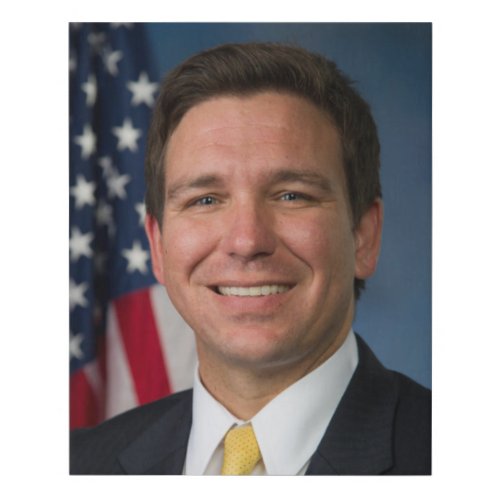 Governor Ron DeSantis Portrait Faux Canvas Print