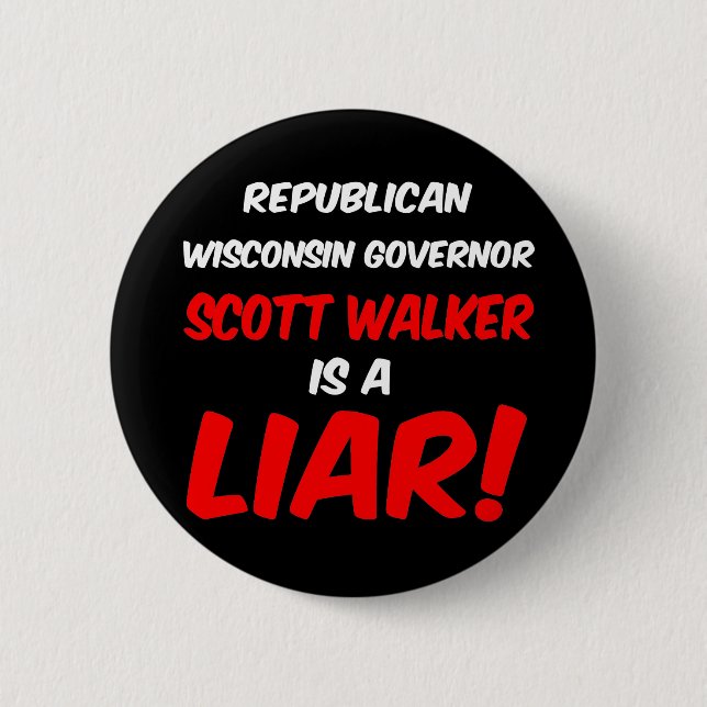 governor scott walker button (Front)