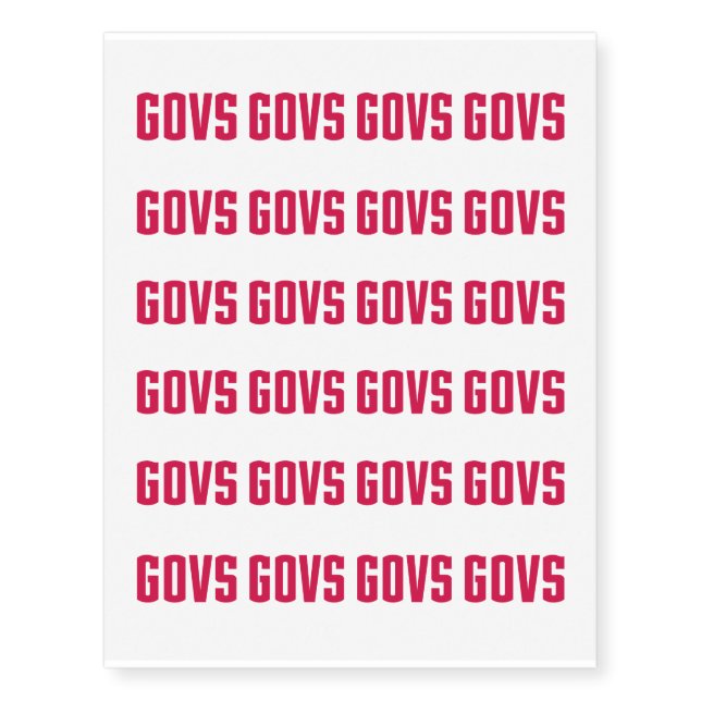 GOVS TEMPORARY TATTOOS (Front)