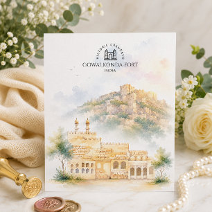 Gowalkonda Fort, India   Architecture Landscape Holiday Postcard