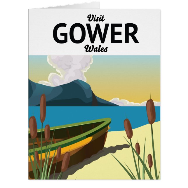 Gower Wales travel poster Cards (Front)