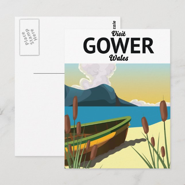 Gower Wales travel poster Postcard (Front/Back)