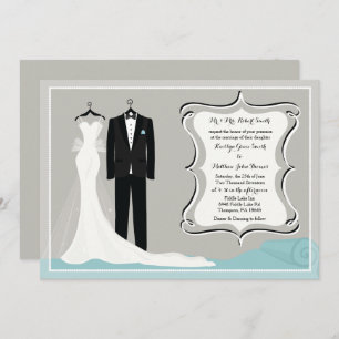Gown & Tuxedo Wedding or Couples Shower Invitation