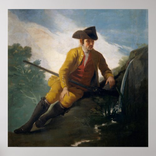 Goya _ Hunter At Stream 1786 Poster