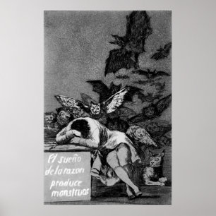 Goya The Sleep of Reason Produces Monsters Poster