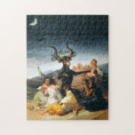 Goya Witches Sabbath Puzzle<br><div class="desc">Goya Witches’ Sabbath puzzle. Oil painting on canvas from 1798. Spanish painter Francisco Goya frequently drew on occult and mystical themes within his work. Witches’ Sabbath is one of Goya’s most famous paintings due to its dark subject matter and sense of the macabre. A coven of witches sits gathered around...</div>