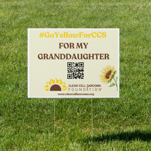 #GoYellowForCCS - Granddaughter Yard Sign (Insitu)
