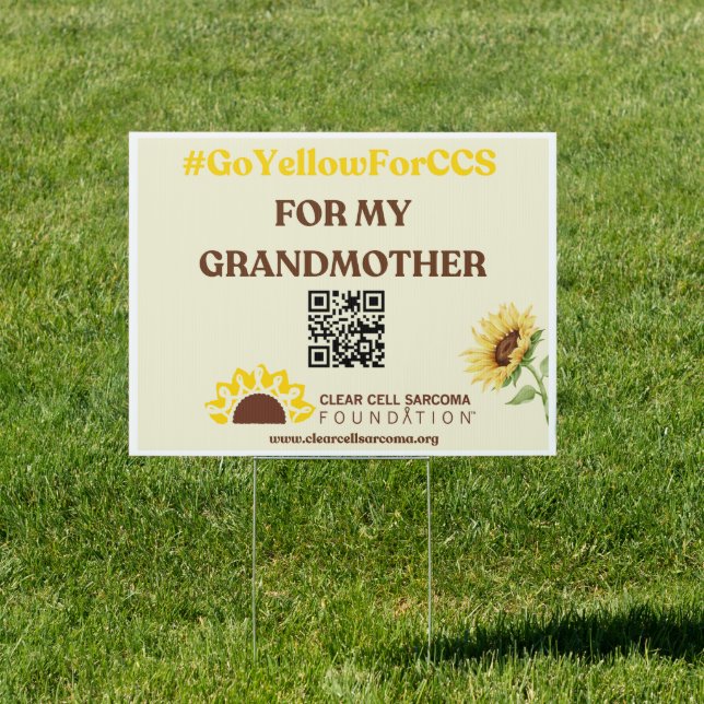 #GoYellowForCCS - Grandmother Yard Sign (Insitu)