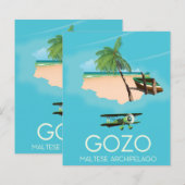 Gozo , Maltese archipelago Map Travel poster. (Front/Back)