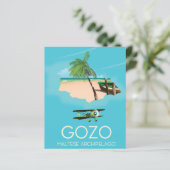 Gozo , Maltese archipelago Map Travel poster. (Standing Front)