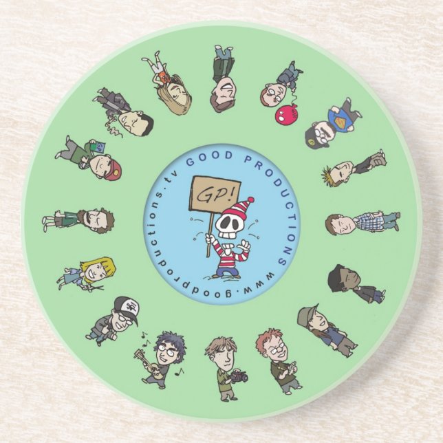 GP Drink Coaster - Green (Front)