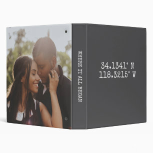 GPS Coordinates and Photo Personalized 3 Ring Binder