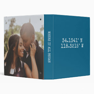 GPS Coordinates and Photo Personalized 3 Ring Binder