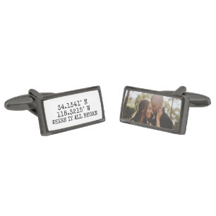 GPS Coordinates and Photo Personalized Cufflinks