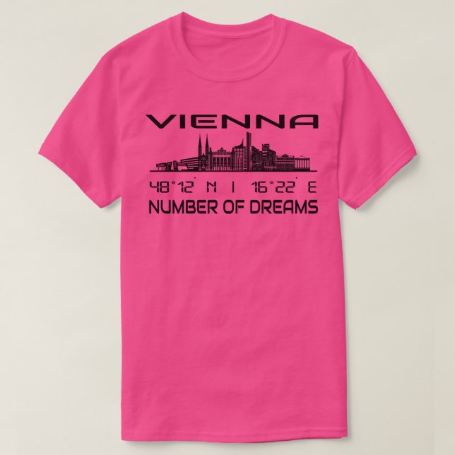 GPS Coordinates Capital Vienna Skyline 1 T-Shirt (Design Front)