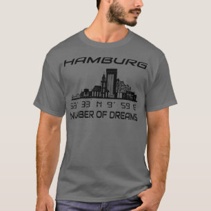 GPS Coordinates City Hamburg Skyline Dream City 1 T-Shirt