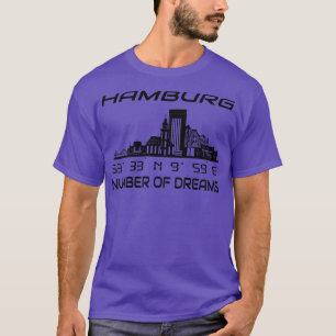 GPS Coordinates City Hamburg Skyline Dream City 2 T-Shirt