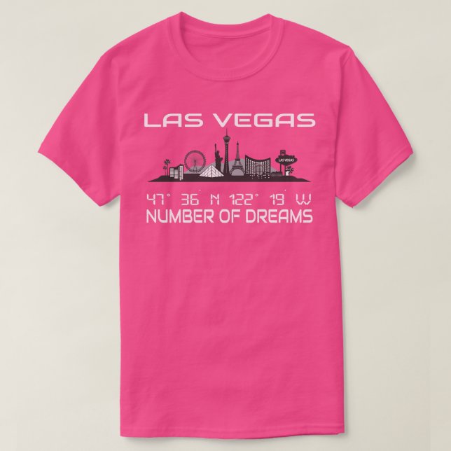 Gps Coordinates City Las Vegas Skyline Dream City T-Shirt (Design Front)