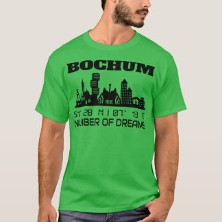 GPS Coordinates City Of Bochum Skyline Dream City  T-Shirt