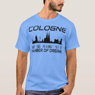 GPS Coordinates City Of Cologne Skyline 3 T-Shirt