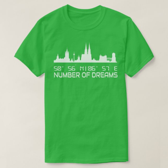 GPS Coordinates City Of Cologne Skyline T-Shirt (Design Front)