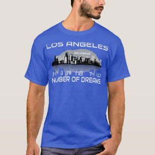 GPS Coordinates Los Angeles Skyline Dream City T-Shirt
