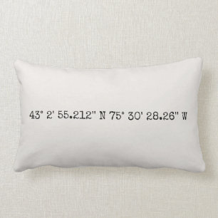 GPS Coordinates Pillow Special Place Gift