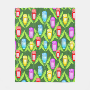 GPS Flowers  Fleece Blanket