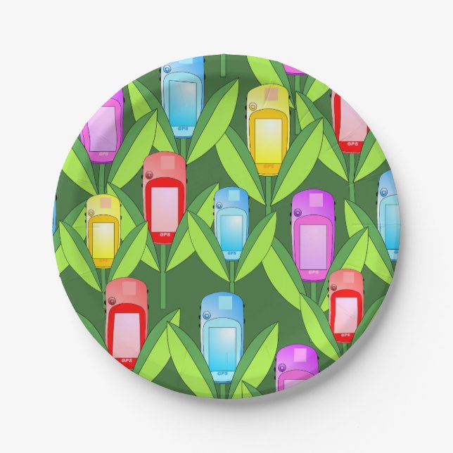 GPS Flowers   Paper Plates (Front)