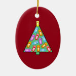 GPS Geocaching Christmas Tree Ceramic Ornament