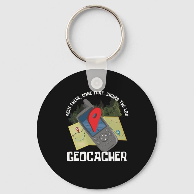 GPS Location Trackers Navigational Gift Geocaching Keychain (Front)