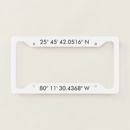 GPS Personalized License Plate Frame