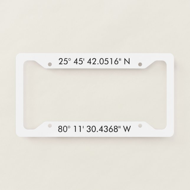 GPS Personalized License Plate Frame (Front)