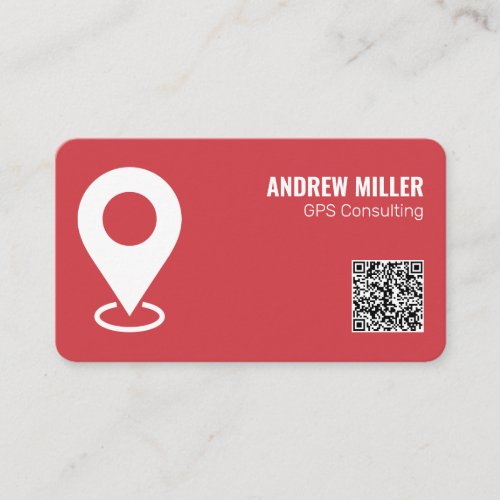 GPS Services QR Red Business Card
