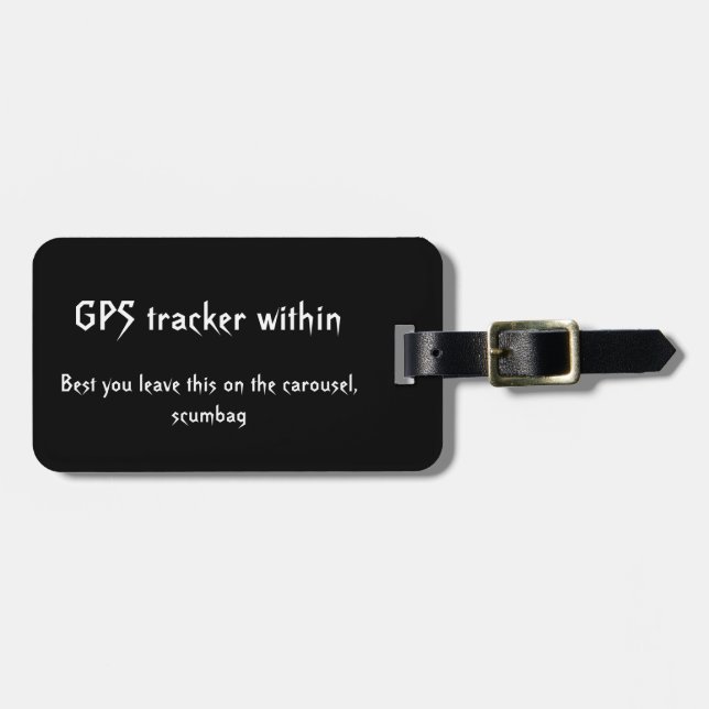 GPS tracker warning luggage tag (Front Horizontal)