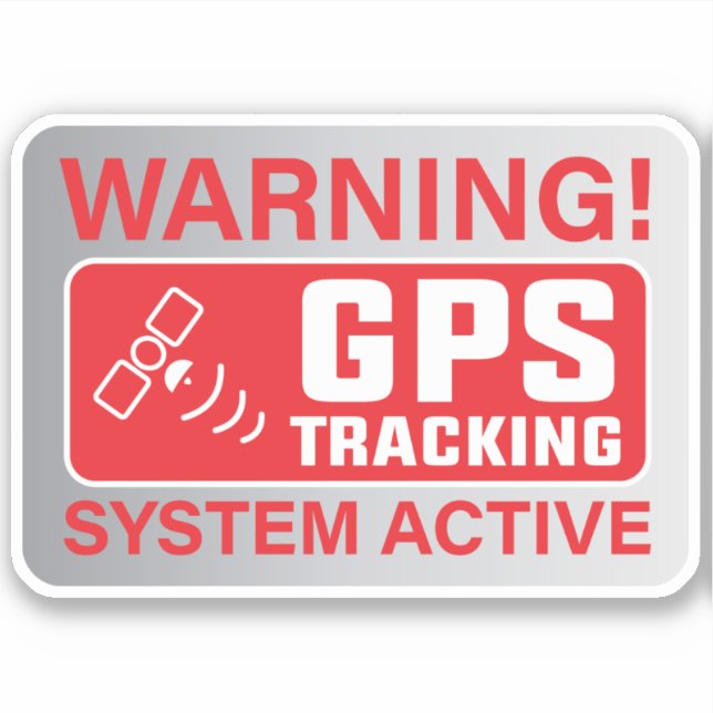 GPS Tracking Sign Sticker (Front)
