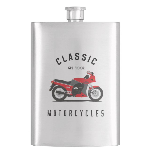 GPZ 900R Ninja ZX900A Motorcycle Biker Flask (Front)