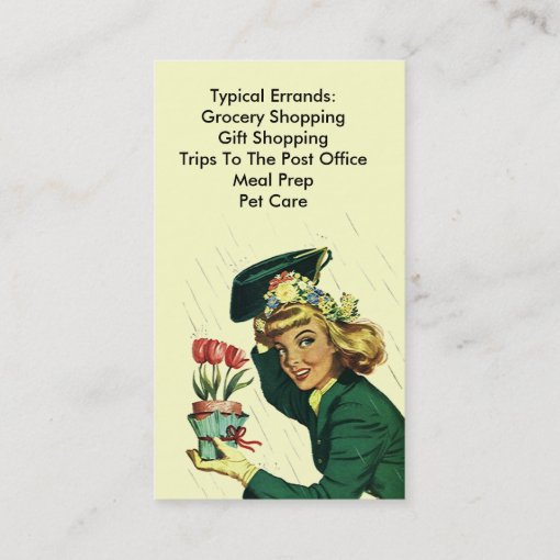 GR8 Retro Business Card Errand Running Services Zazzle
