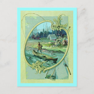 GR8 VINTAGE CAMPING & FISHING PC ~ POSTCARD