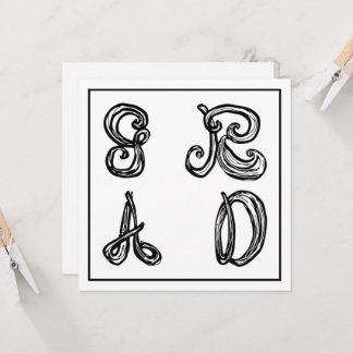 GR AD Fabric Font Letters Graduation Flat Card