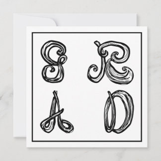 GR AD Fabric Font Letters Graduation Flat Card