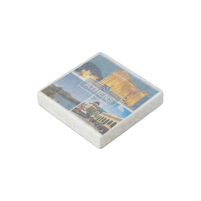 GR Greece - Athens - Parthenon - Stone Magnet (Angled)