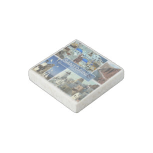 GR Greece - Santorini - Windmill - Oia - Stone Magnet
