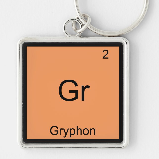 Gr - Gryphon Funny Chemistry Element Symbol Tee Keychain (Front)