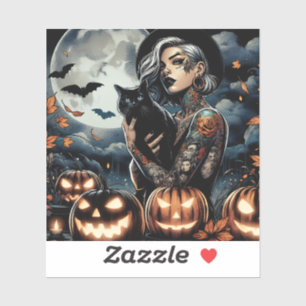 Grab a Broom Witch Themed Halloween Party Sticker